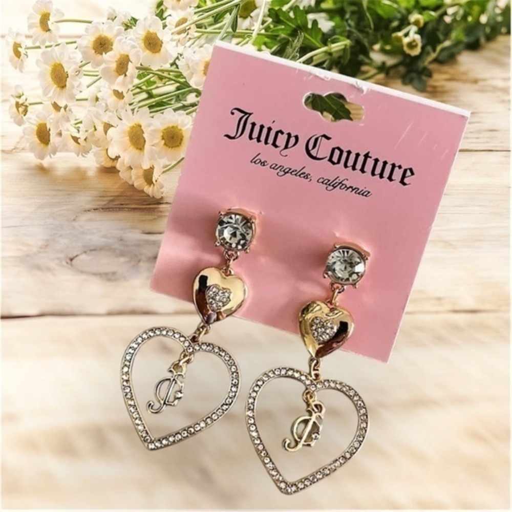 JUICY COUTURE earrings drop heart logo